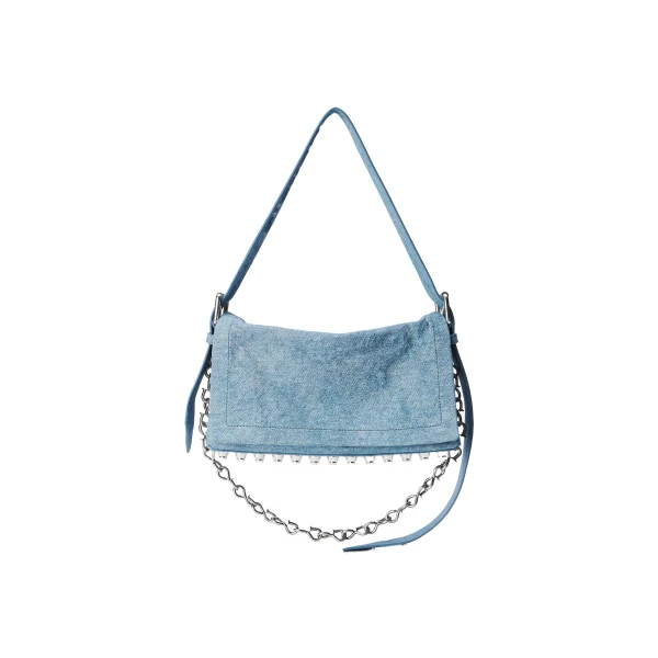 Alexander Wang Ricco Denim Medium Flap Bag in Blue | Luxury Shoes 