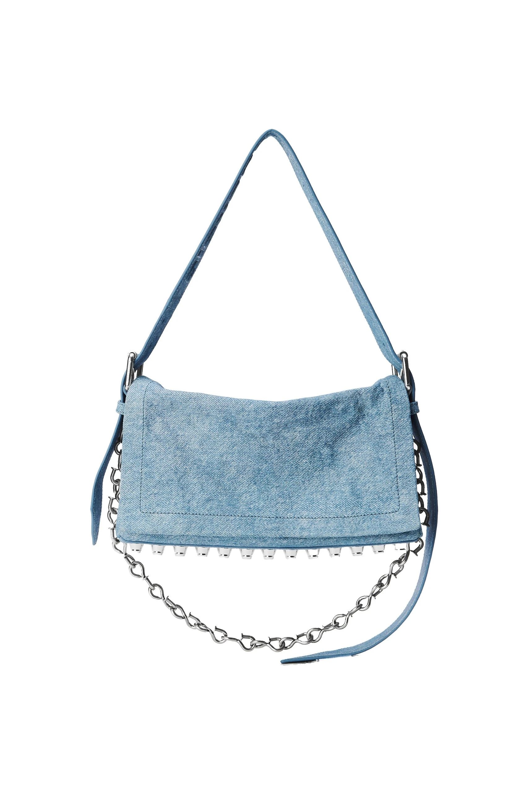 Alexander Wang Ricco Denim Medium Flap Bag in Blue Alexander Wang Ricco Denim Medium Flap Bag in Blue | Luxury Shoes