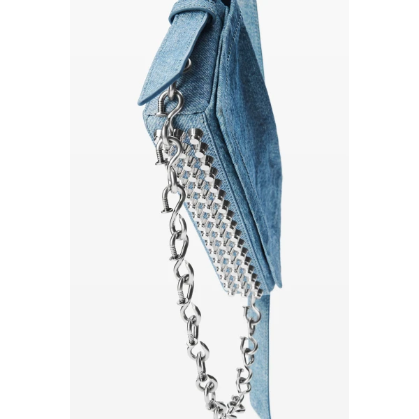 Alexander Wang Ricco Denim Slim Flap Bag in Blue | Shoulder & Crossbody Bags | Luxury Shoes 