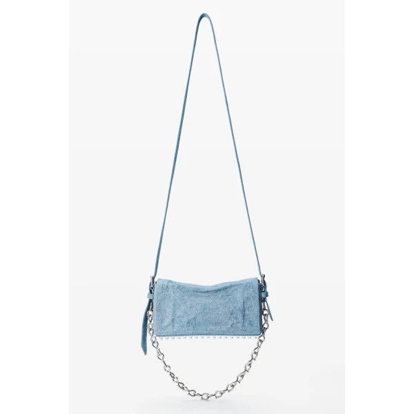 Alexander Wang Ricco Denim Slim Flap Bag in Blue | Shoulder & Crossbody Bags | Luxury Shoes 