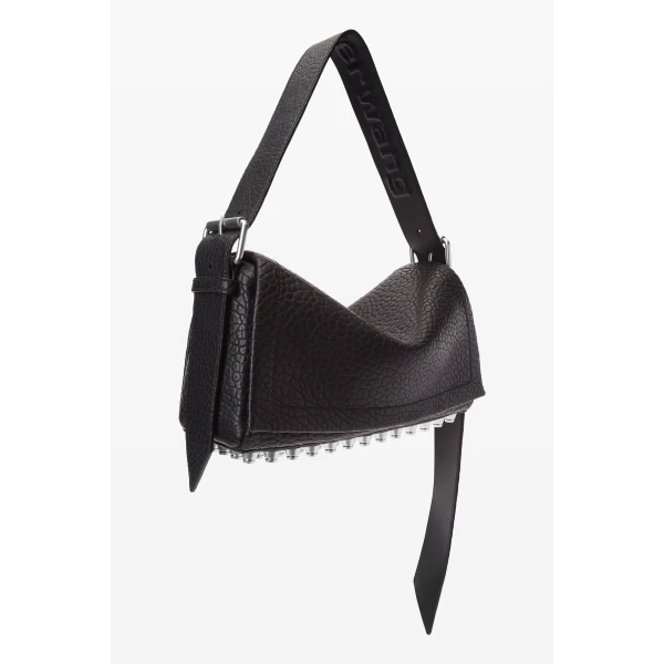 Alexander Wang Ricco Medium Flap Bag in Black | Shoulder & Crossbody Bags | Luxury Shoes 