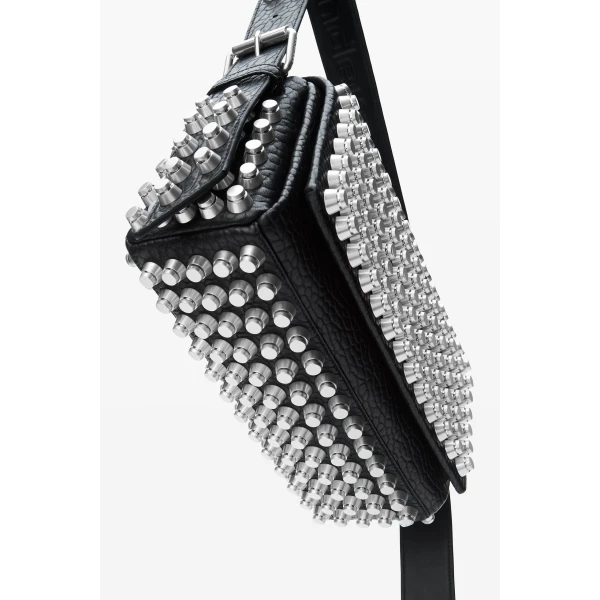 Alexander Wang Ricco Studded Medium Flap Bag in Black | Shoulder & Crossbody Bags | Luxury Shoes 
