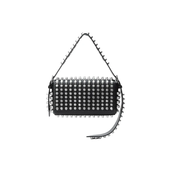 Alexander Wang Ricco Studded Medium Flap Bag in Black | Luxury Shoes 