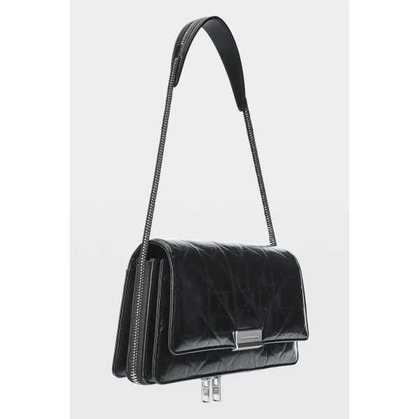 Alexander Wang Siren Medium Flap Bag in Black | Shoulder & Crossbody Bags | Luxury Shoes 