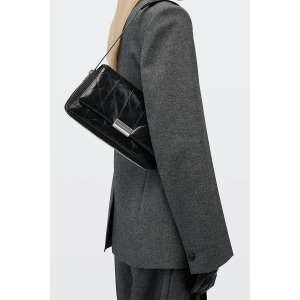 Alexander Wang Siren Medium Flap Bag in Black | Shoulder & Crossbody Bags | Luxury Shoes 