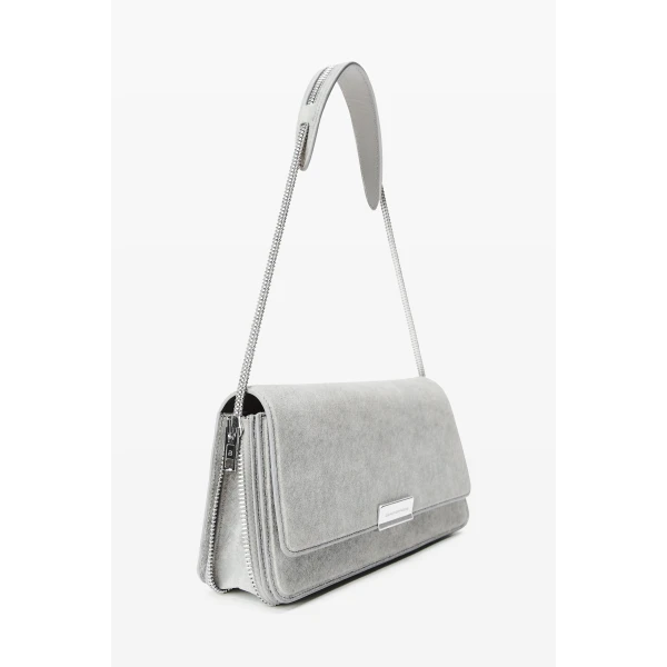 Alexander Wang Siren Shoulder Bag in Heather Grey | Shoulder & Crossbody Bags | Luxury Shoes 