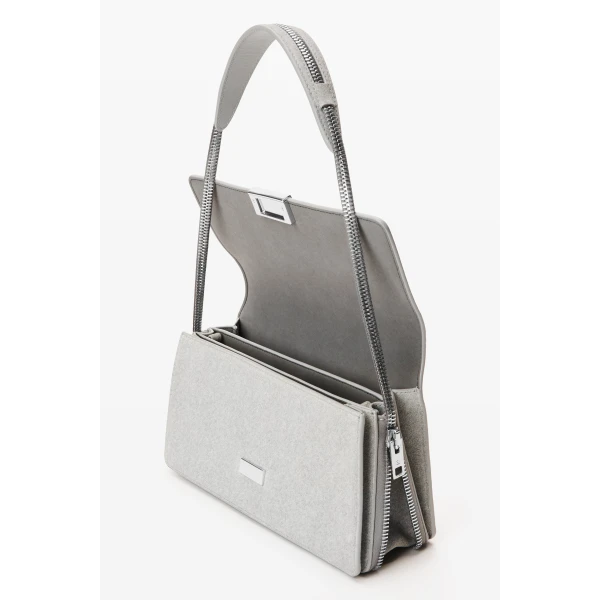 Alexander Wang Siren Shoulder Bag in Heather Grey | Shoulder & Crossbody Bags | Luxury Shoes 