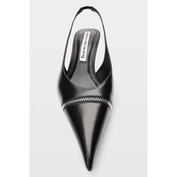 Alexander Wang Slasher 65mm Zip Slingback in Black | Heels | Luxury Shoes 