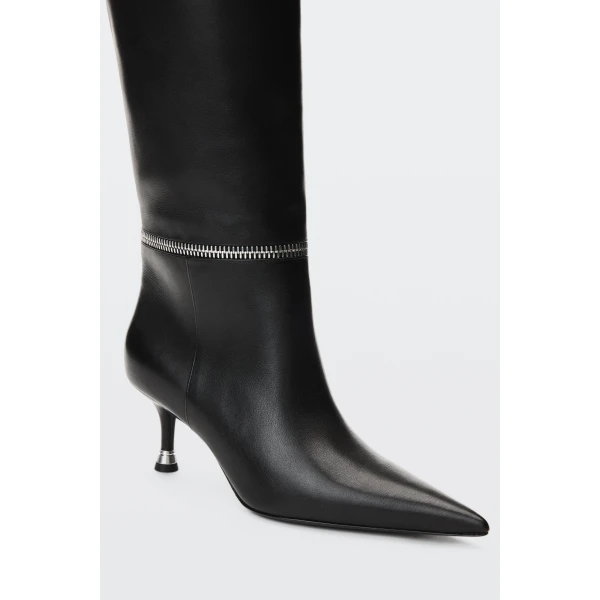 Alexander Wang Slasher 65mm Zip Slouch Boot in Black | Boots | Luxury Shoes 