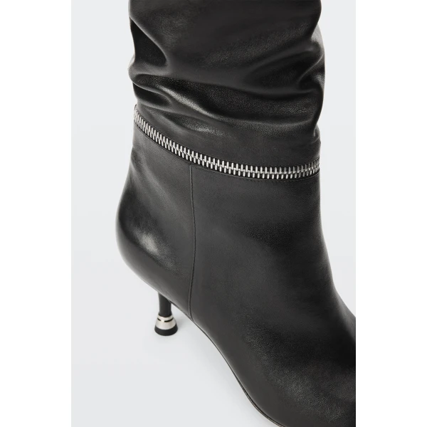 Alexander Wang Slasher 65mm Zip Slouch Boot in Black | Boots | Luxury Shoes 