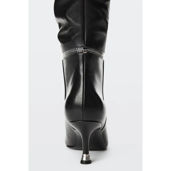 Alexander Wang Slasher 65mm Zip Slouch Boot in Black | Boots | Luxury Shoes 
