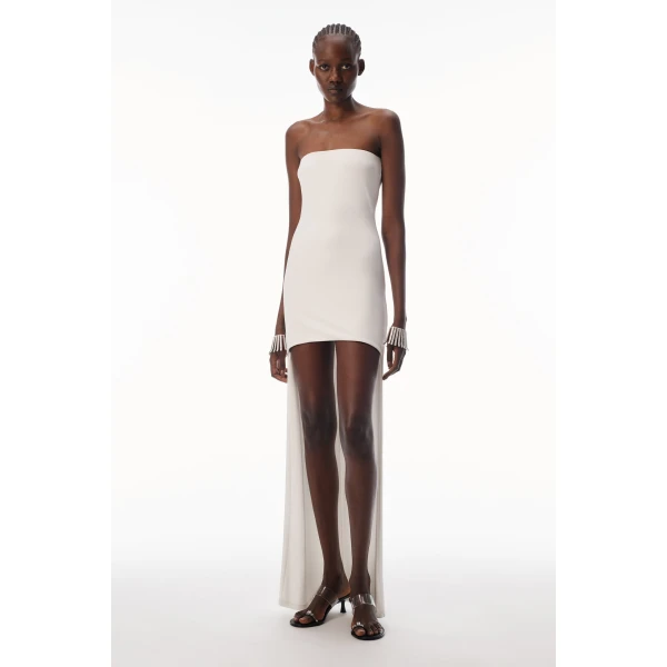 Alexander Wang Strapless High-Low Bodycon Dress in Star White | Dresses | Luxury Shoes 