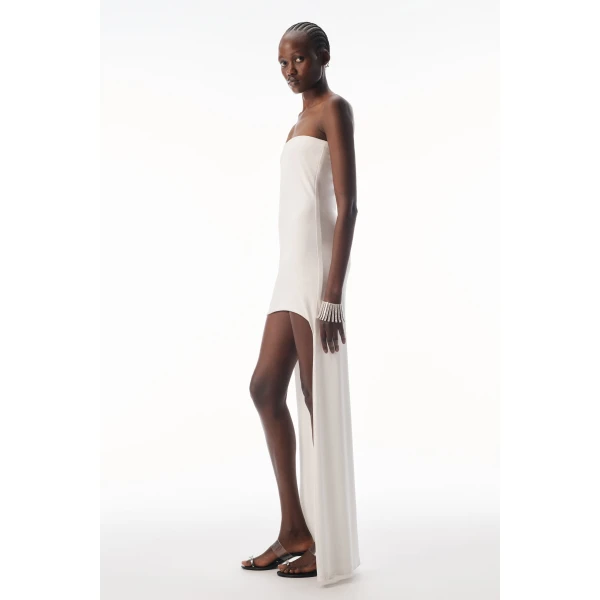 Alexander Wang Strapless High-Low Bodycon Dress in Star White | Dresses | Luxury Shoes 