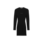 Alexander Wang Textured Logo Crewneck Dress in Black | Luxury Shoes 