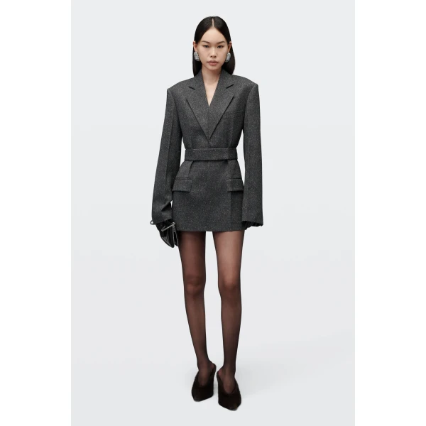 Alexander Wang Tweed Blazer Dress in Charcoal | Dresses | Luxury Shoes 