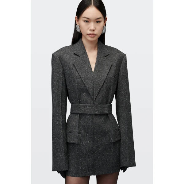 Alexander Wang Tweed Blazer Dress in Charcoal | Dresses | Luxury Shoes 