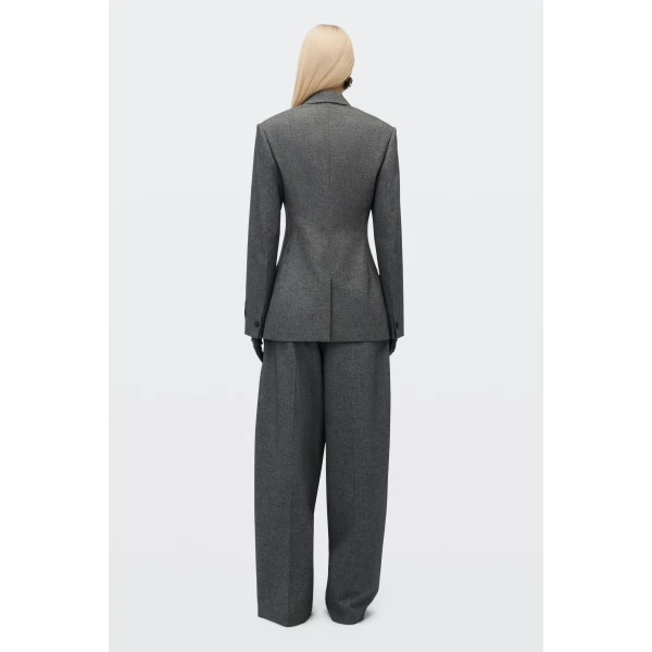 Alexander Wang Tweed Button-Detail Blazer in Charcoal | Blazers | Luxury Shoes 