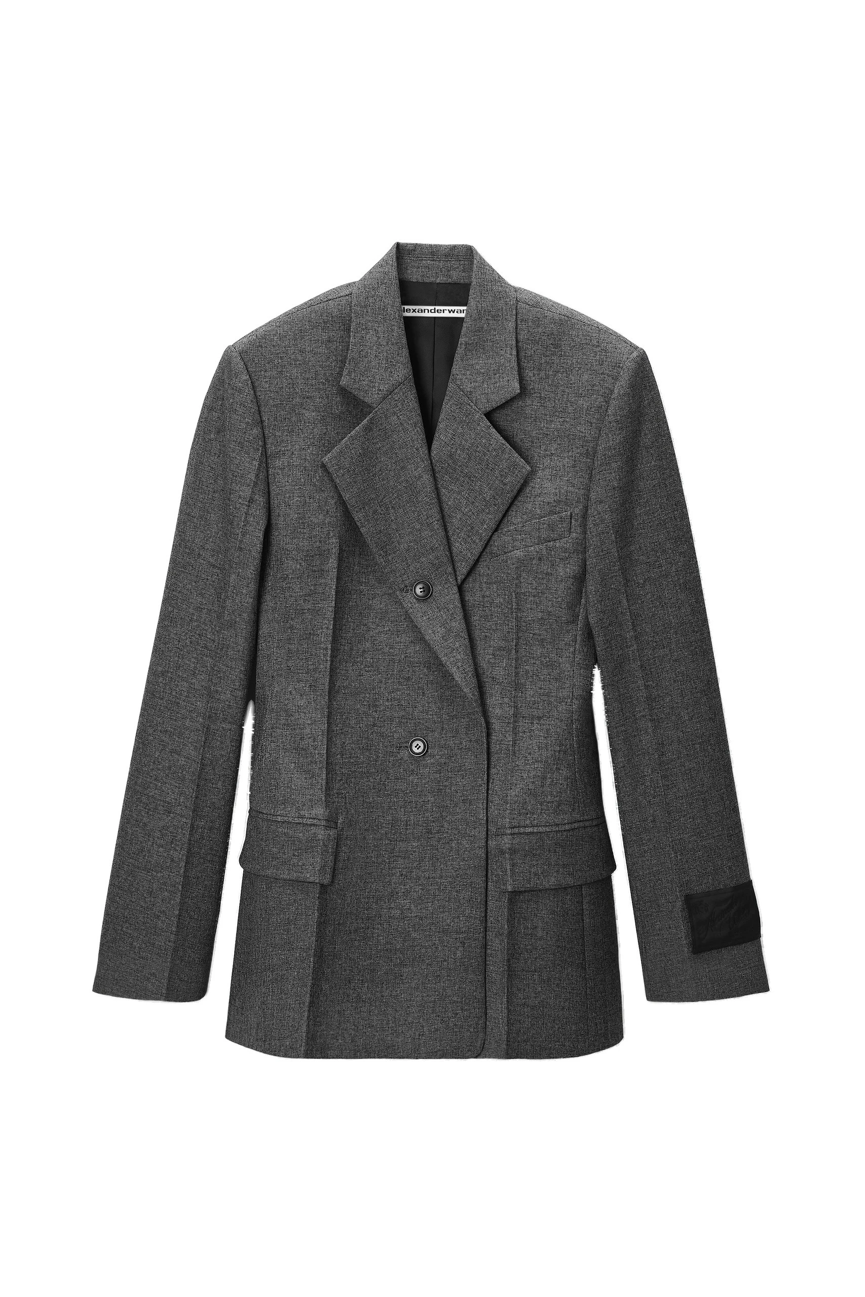 Alexander Wang Tweed Button-Detail Blazer in Charcoal Alexander Wang Tweed Button-Detail Blazer in Charcoal | Luxury Shoes