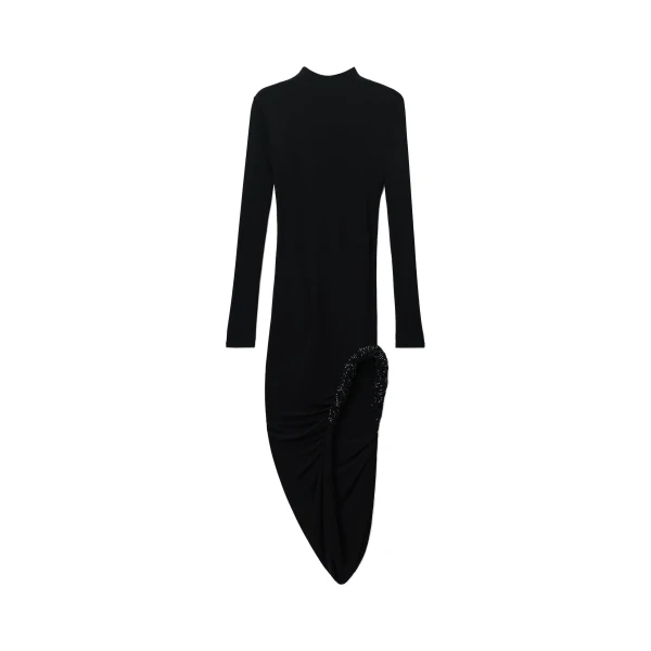 Alexander Wang Twisted Drape Hem Dress in Black | Luxury Shoes 