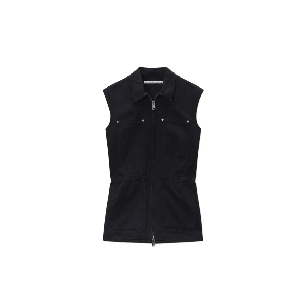 Alexander Wang Workwear Micro Mini Romper in Washed Black | Luxury Shoes 