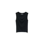 Alexander Wang Zipper Detail Cowl Neck Tank in Black | Luxury Shoes 