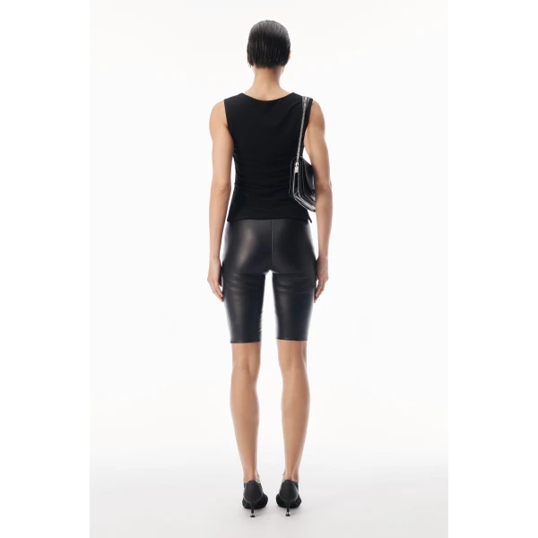 Alexander Wang Zipper Detail Cowl Neck Tank in Black | Sleeveless | Luxury Shoes 
