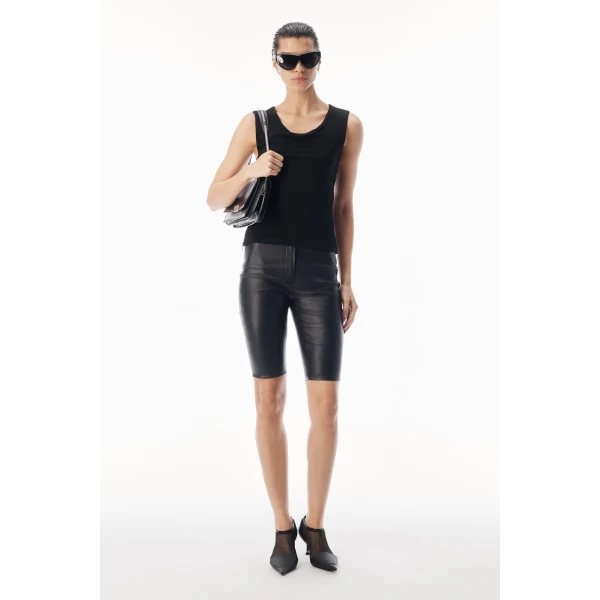 Alexander Wang Zipper Detail Cowl Neck Tank in Black | Sleeveless | Luxury Shoes 