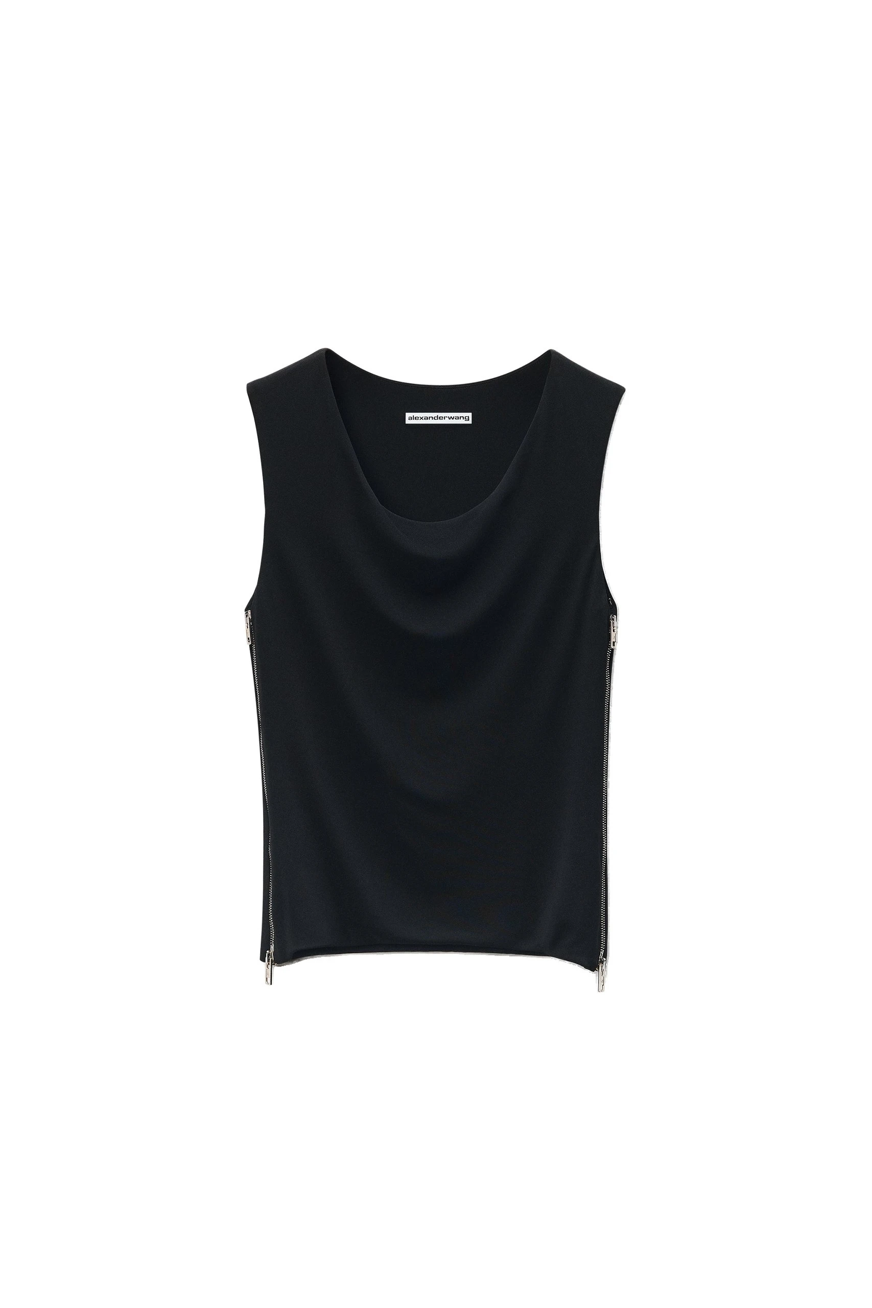 Alexander Wang Zipper Detail Cowl Neck Tank in Black Alexander Wang Zipper Detail Cowl Neck Tank in Black | Luxury Shoes