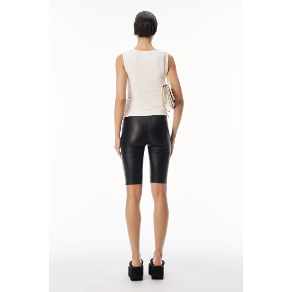 Alexander Wang Zipper Detail Cowl Neck Tank in Star White | Sleeveless | Luxury Shoes 