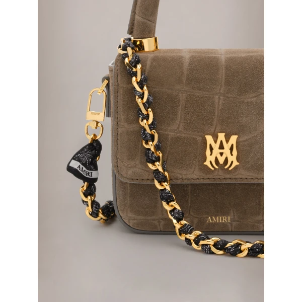 Amiri Bandana Silk Chain Strap in Black Gold, view 3 | Bag Straps | Luxury Shoes 