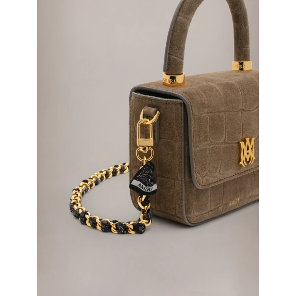 Amiri Bandana Silk Chain Strap in Black Gold, view 4 | Bag Straps | Luxury Shoes 