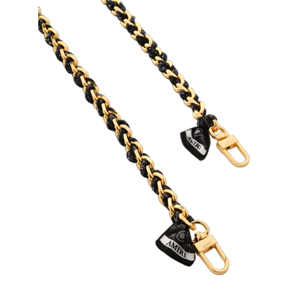 Bandana Silk Chain Strap in Black Gold