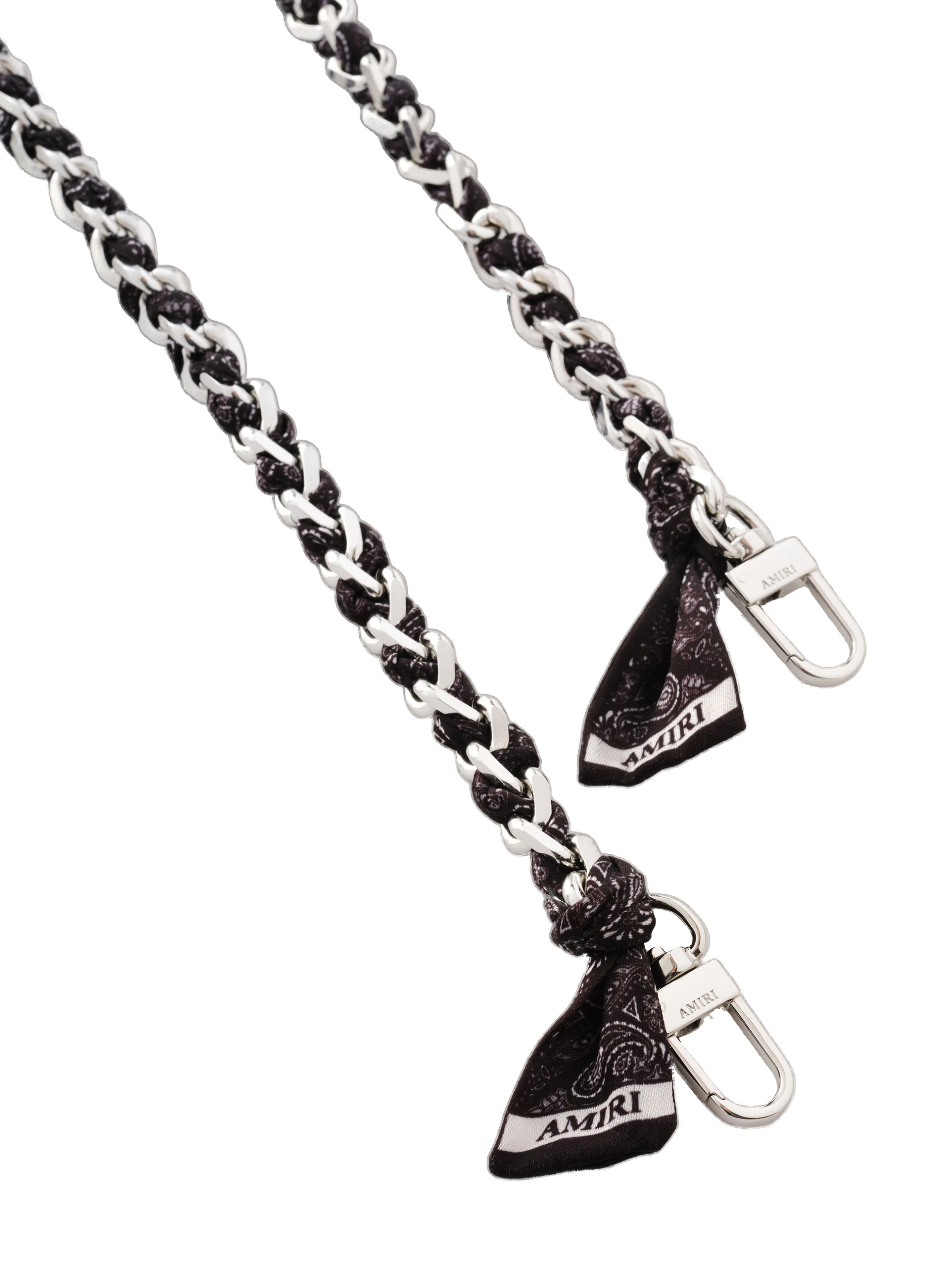 Amiri Bandana Silk Chain Strap in Black Nickel Amiri Bandana Silk Chain Strap in Black Nickel | Bag Straps | Luxury Shoes
