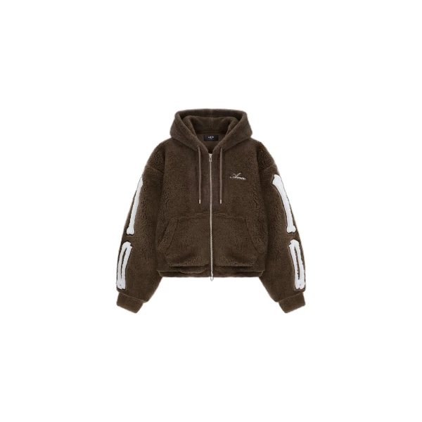 Bones Fleece Jacket in Dark Brown