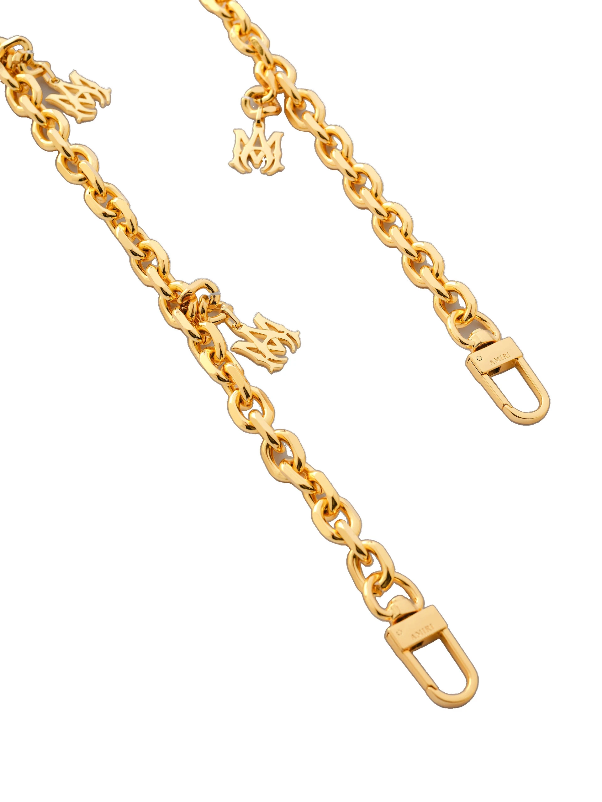 Amiri Chain Strap with MA Pendant in Gold Amiri Chain Strap with MA Pendant in Gold | Bag Straps | Luxury Shoes