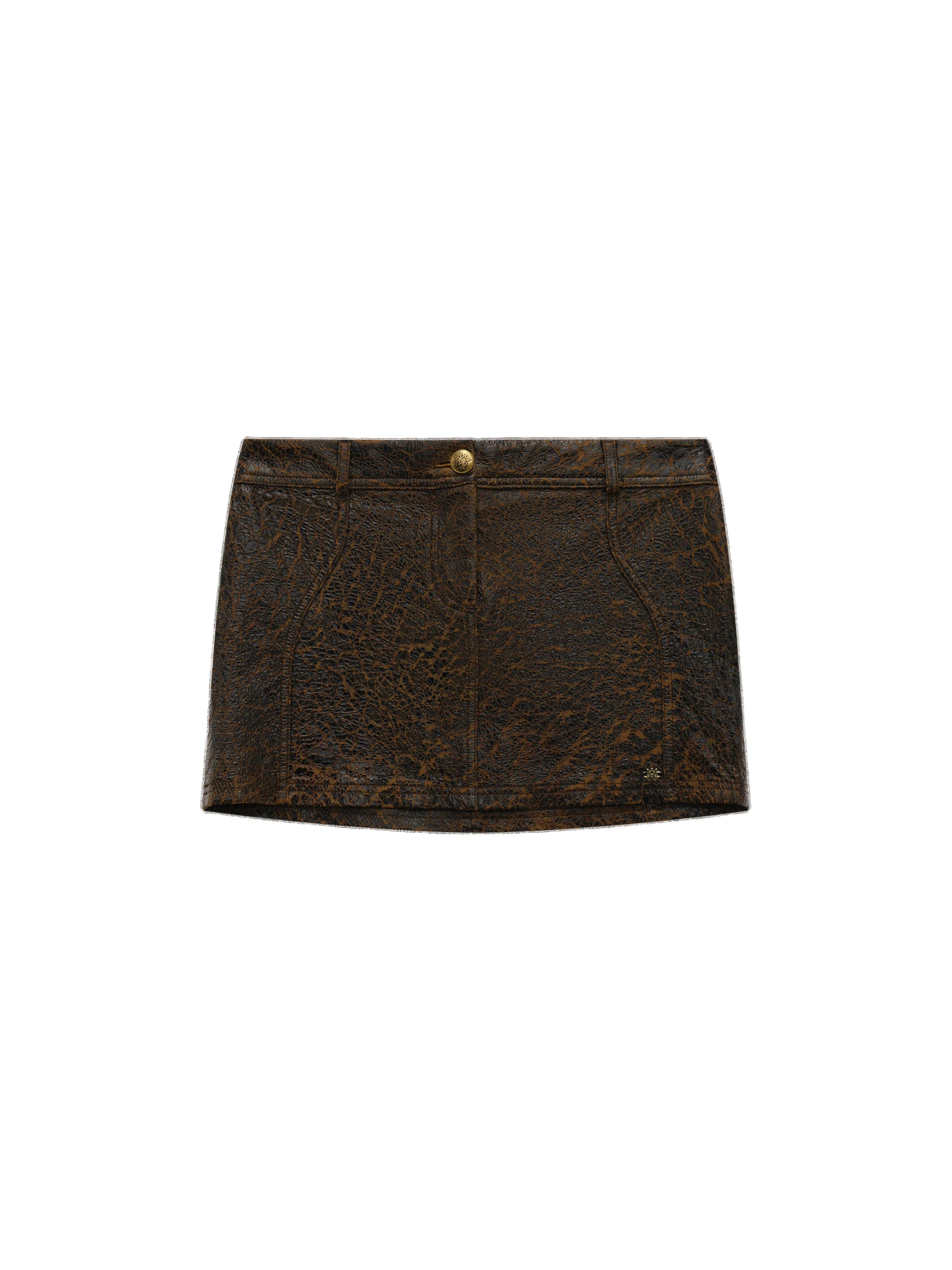 Amiri Crackled Leather Mini Skirt in Husk Amiri Crackled Leather Mini Skirt in Husk | Leather Skirts | Luxury Shoes