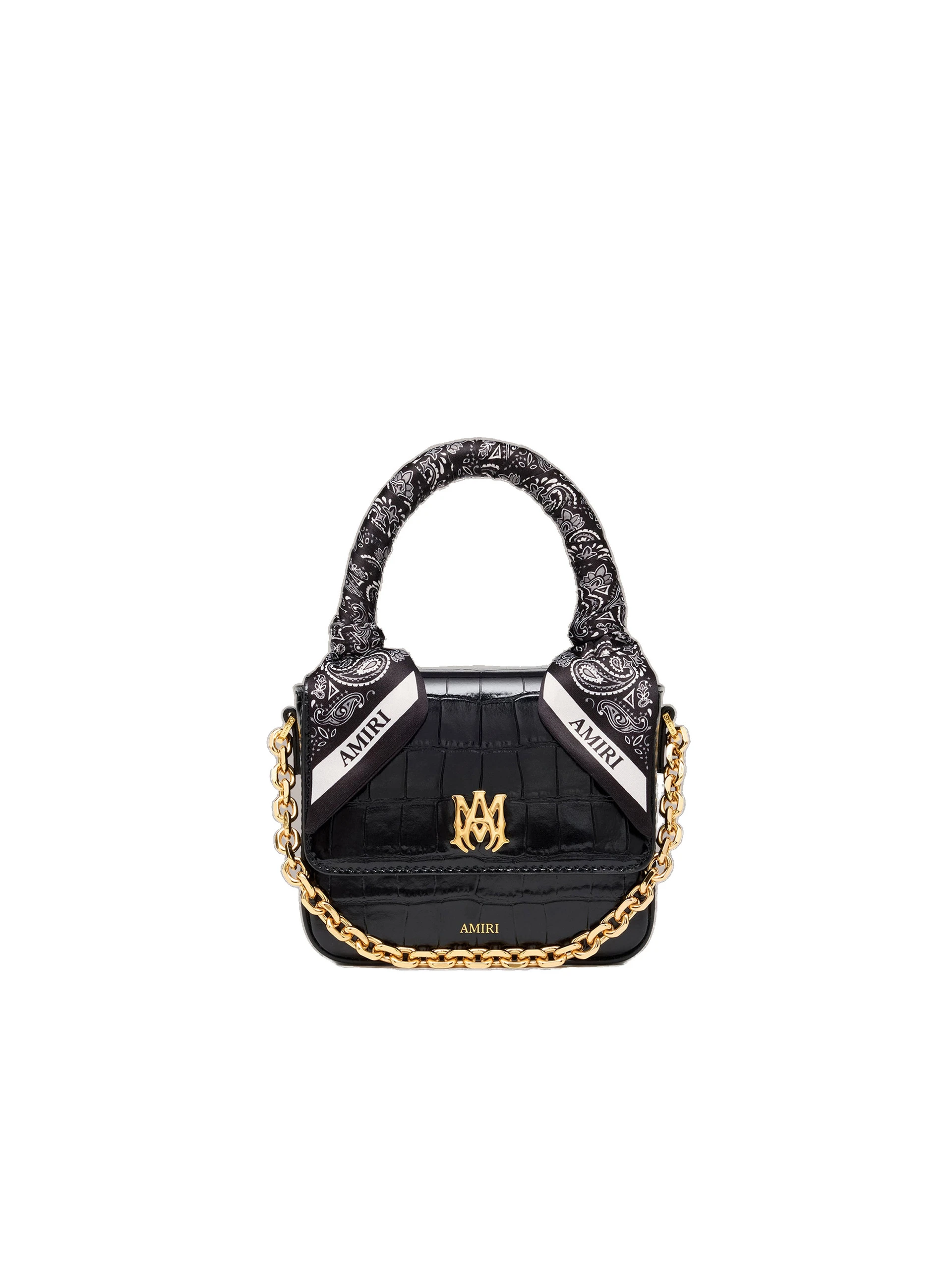 Amiri Croc Embossed Micro MA Bag in Black Amiri Croc Embossed Micro MA Bag in Black | Mini Bags | Luxury Shoes