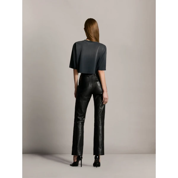 Amiri Cropped Tee in Black, view 4 | T-shirts | Luxury Shoes 