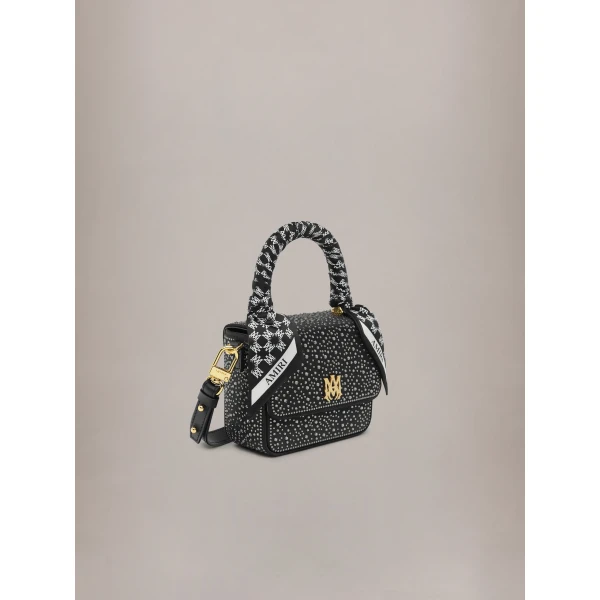 Amiri Crystal Micro MA Bag in Black, view 3 | Mini Bags | Luxury Shoes 