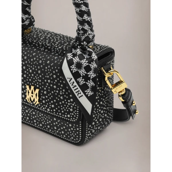 Amiri Crystal Micro MA Bag in Black, view 4 | Mini Bags | Luxury Shoes 