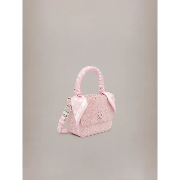 Amiri Crystal Micro MA Bag in Pink, view 3 | Mini Bags | Luxury Shoes 