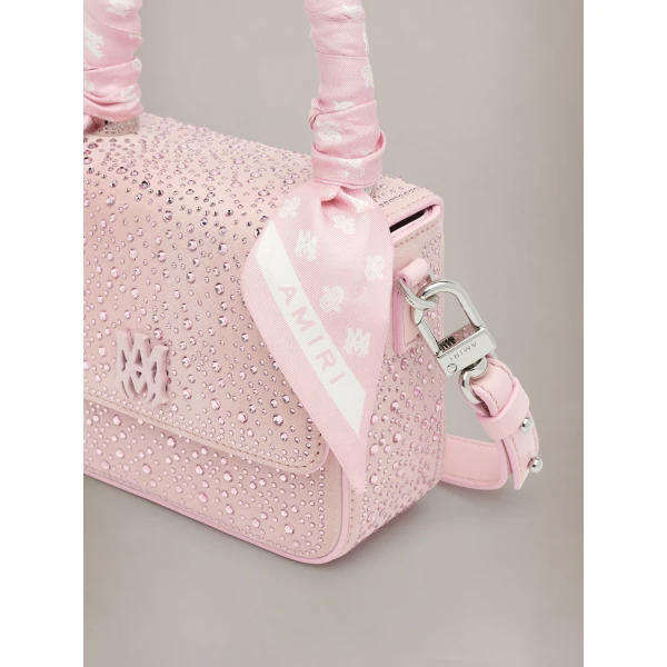 Amiri Crystal Micro MA Bag in Pink, view 4 | Mini Bags | Luxury Shoes 