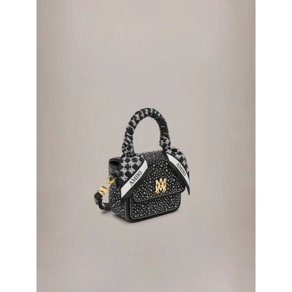 Amiri Crystal Nano MA Bag in Black, view 3 | Mini Bags | Luxury Shoes 