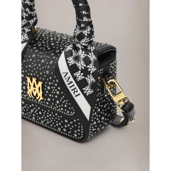 Amiri Crystal Nano MA Bag in Black, view 4 | Mini Bags | Luxury Shoes 