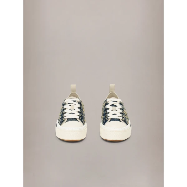 Amiri Denim Court Low Sneakers in Blue, view 3 | Sneakers | Luxury Shoes 