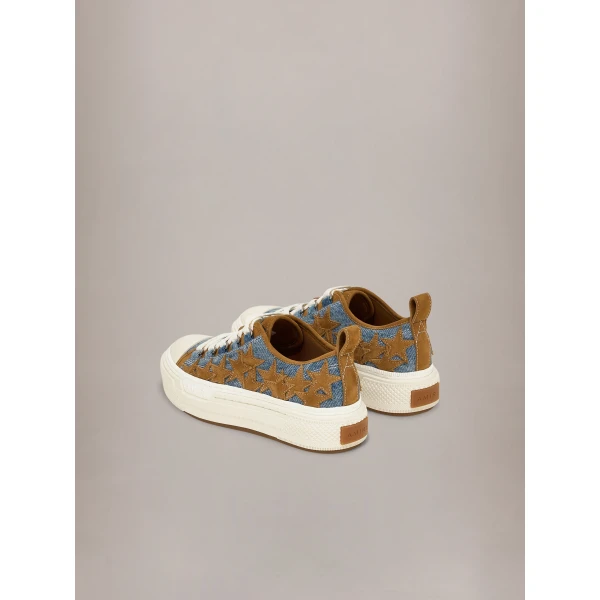 Amiri Denim Stars Court Low Sneakers in Yellow, view 4 | Sneakers | Luxury Shoes 