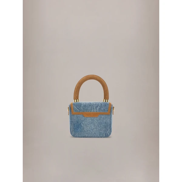 Amiri Denim Suede Micro MA Bag in Marble Indigo, view 2 | Mini Bags | Luxury Shoes 