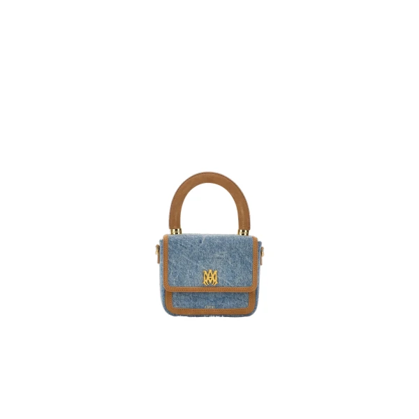 Denim Suede Micro MA Bag in Marble Indigo