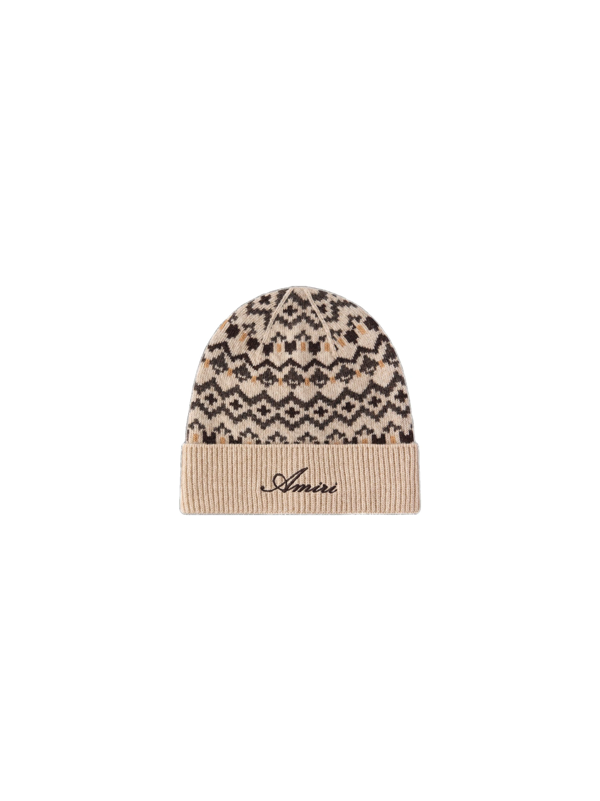Amiri Fairisle Beanie in Semolina Amiri Fairisle Beanie in Semolina | Hats | Luxury Shoes