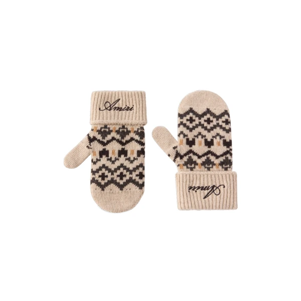 Fairisle Mittens in Semolina